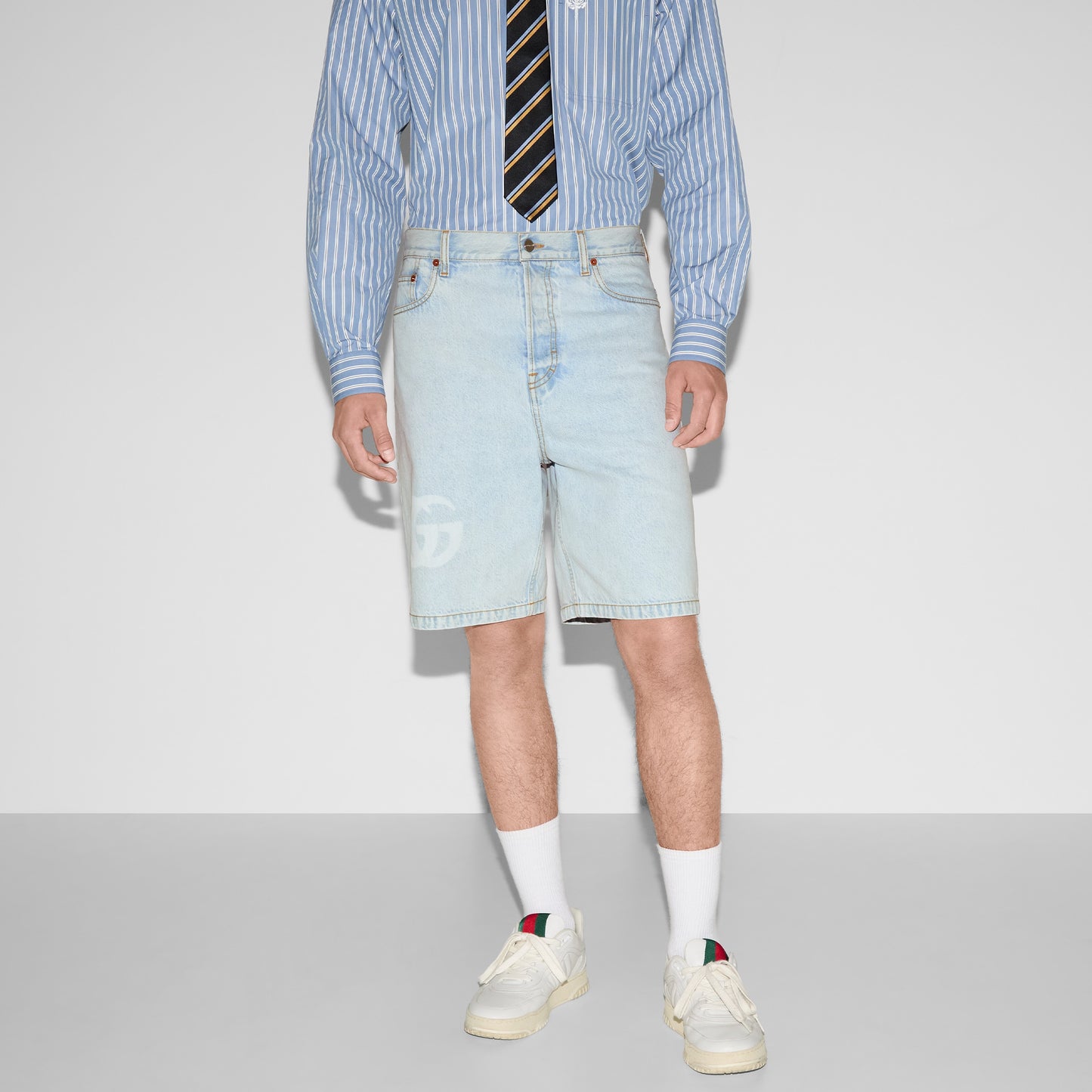 G 2025 Lasered denim shorts