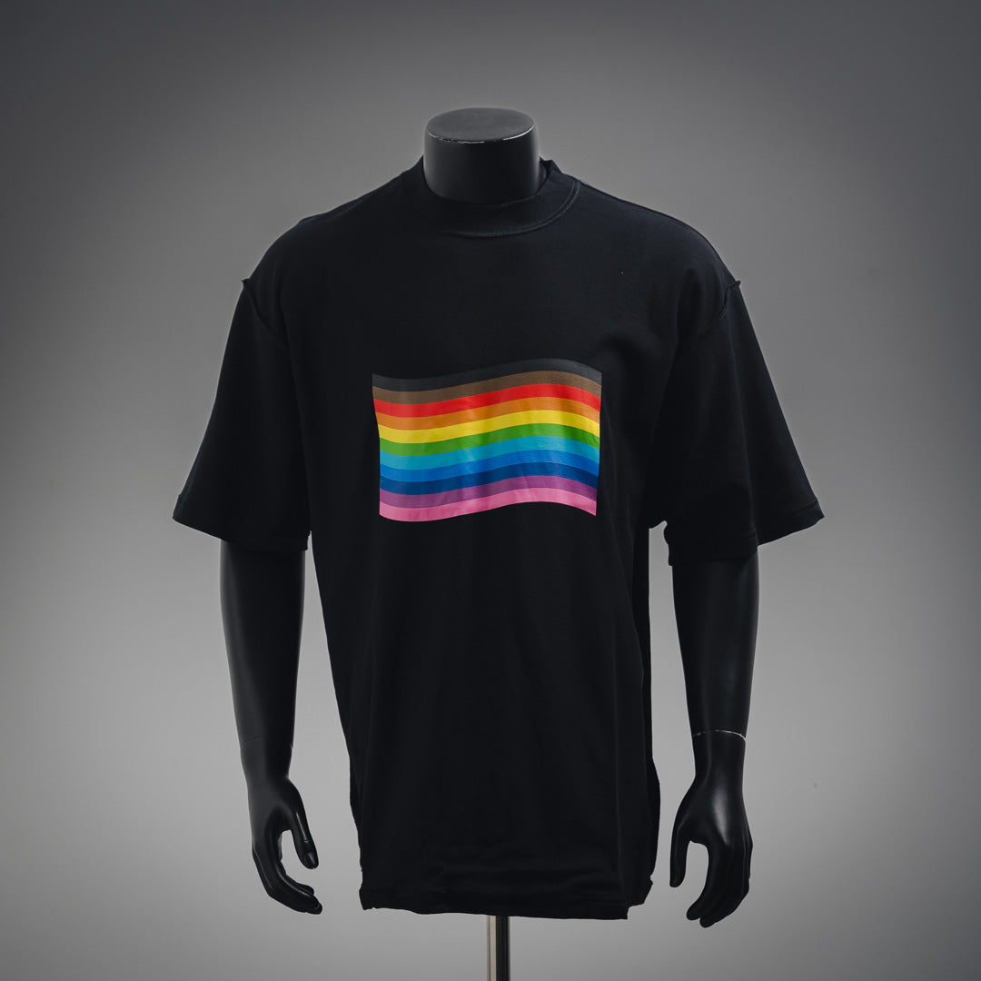 B Rainbow flag printed T-shirt