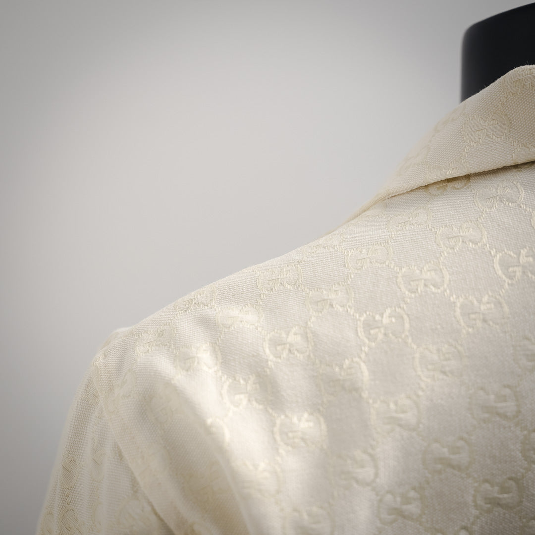 G 25ss Hidden Jacquard Lapel Cardigan Jacket