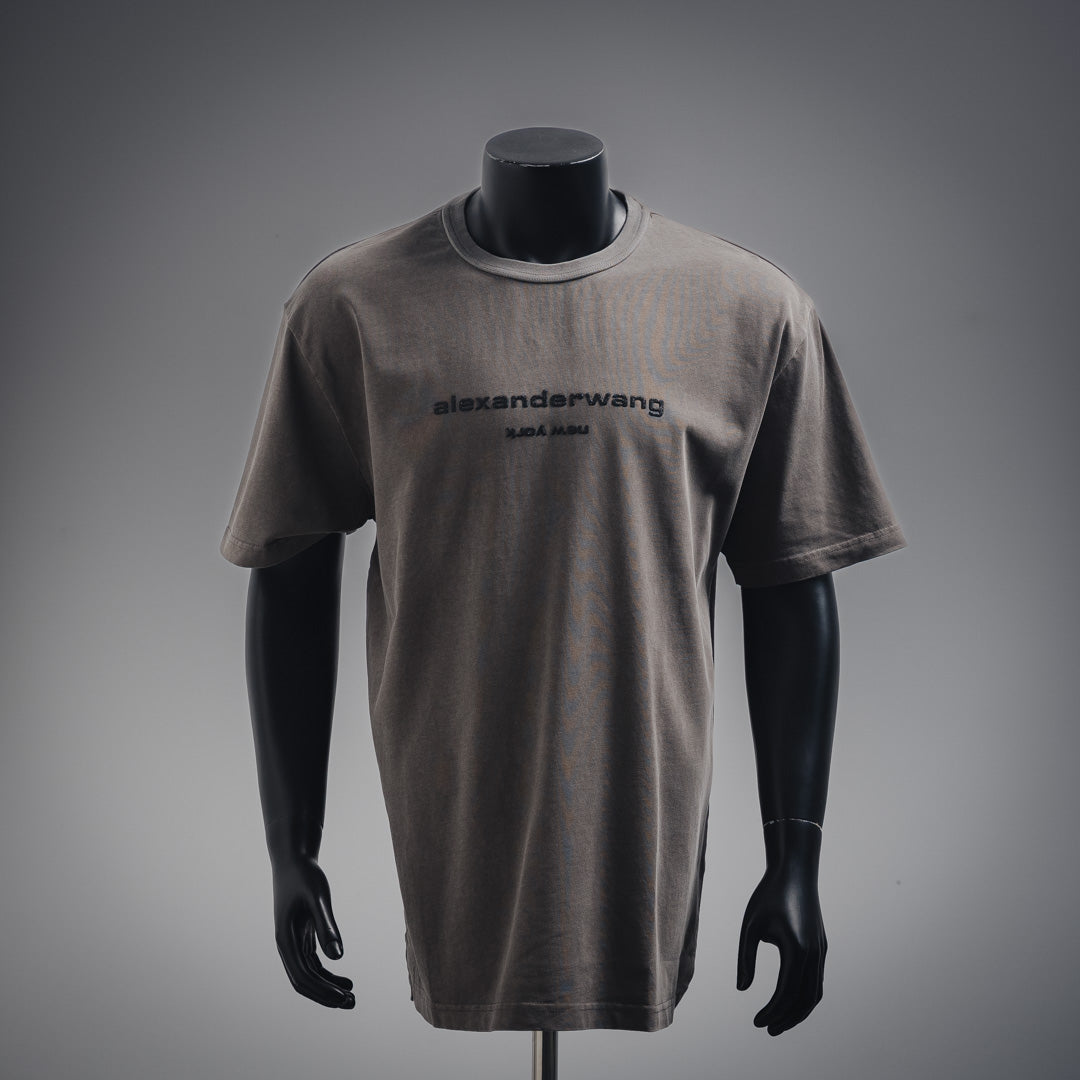 Al 2025SS Glitter letter embossed T-shirt