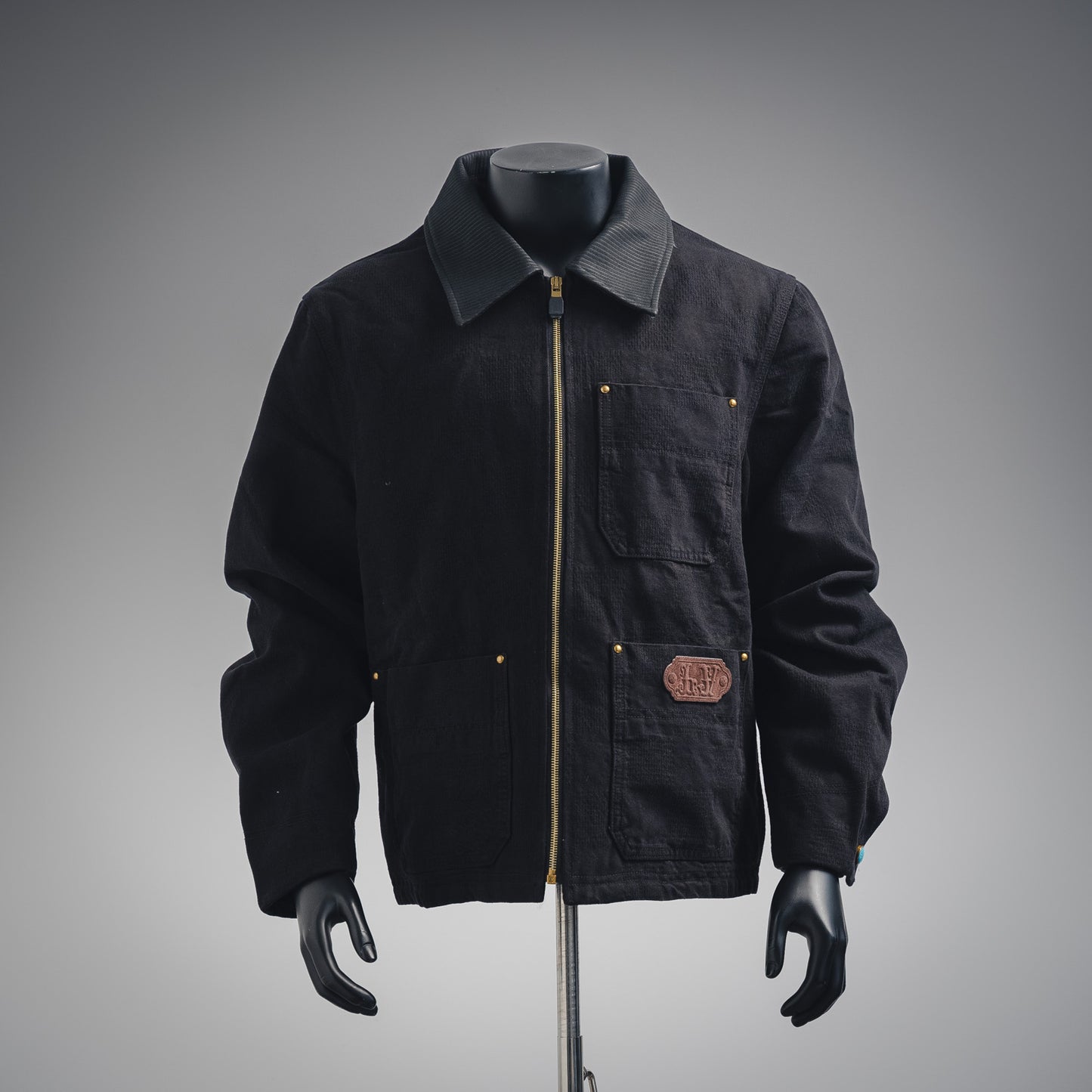 1V Checkerboard workwear waist jacket