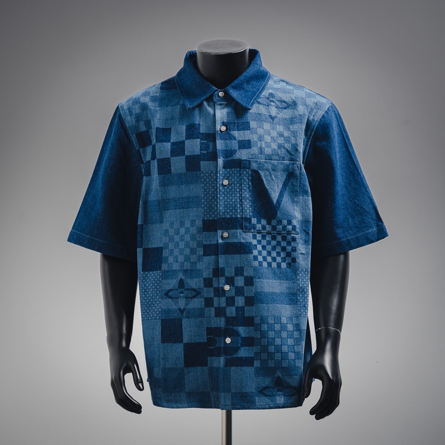 1V 2025 Printed Short-Sleeved Denim Shirt set