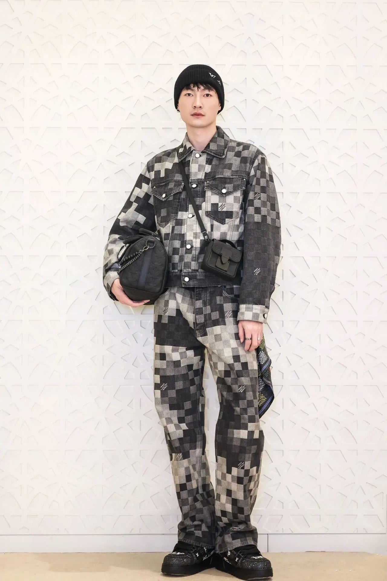 1V 2025FW Tessellated Mosaic Denim Jacket