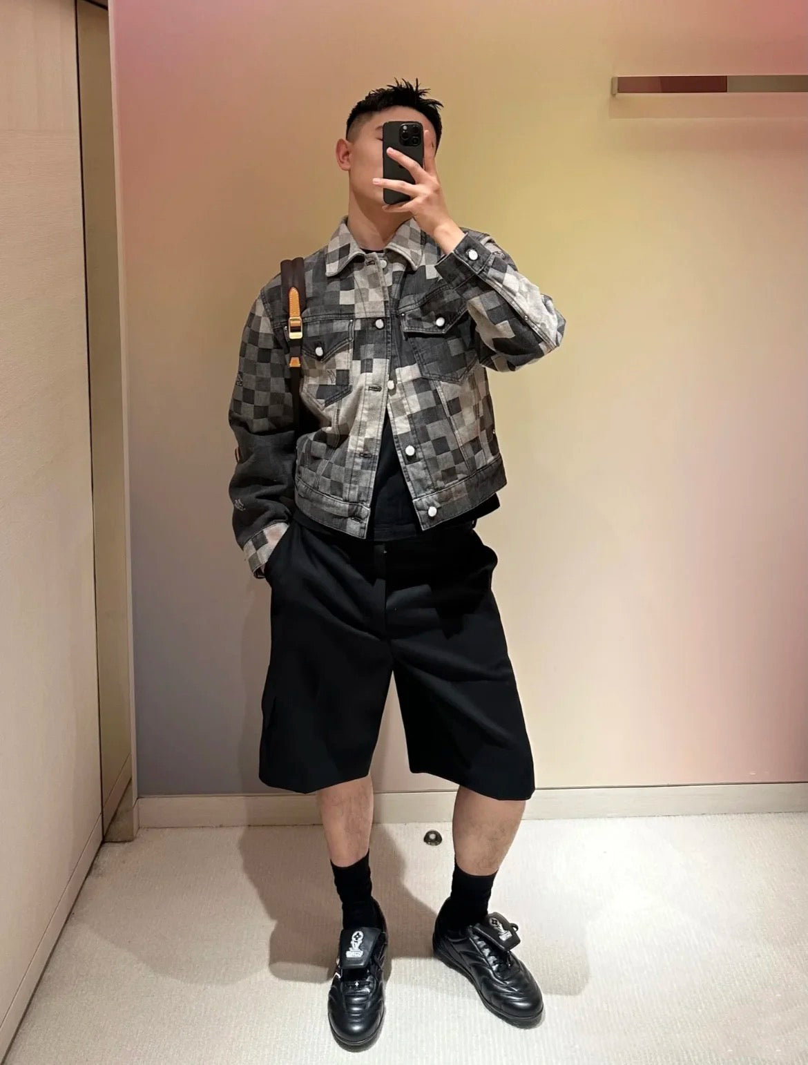 1V 2025FW Tessellated Mosaic Denim Jacket