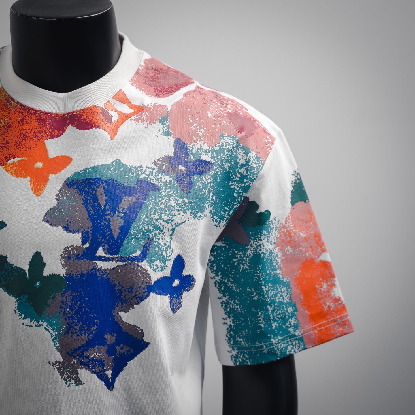 1V 2025ss Colorful ink pattern T-shirt