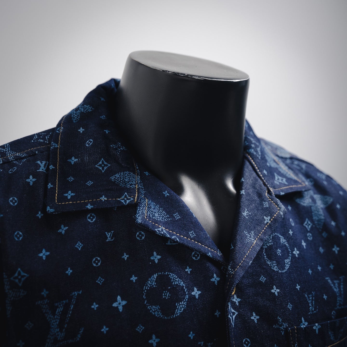 1V 2025 Printed Short-Sleeved Denim Shirt set