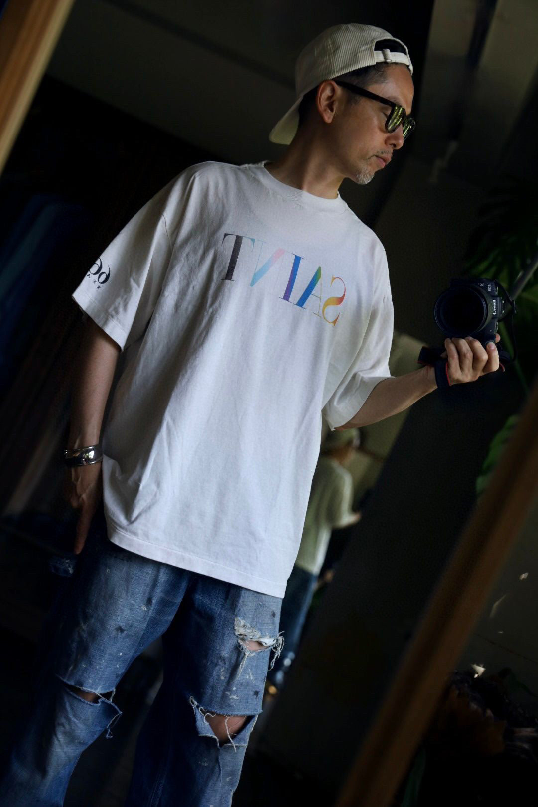 SA 24SS Regenbogen SAIN* Buchstabenbedrucktes T-Shirt