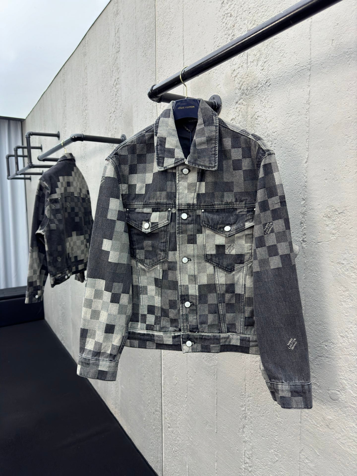 1V 2025FW Tessellated Mosaic Denim Jacket