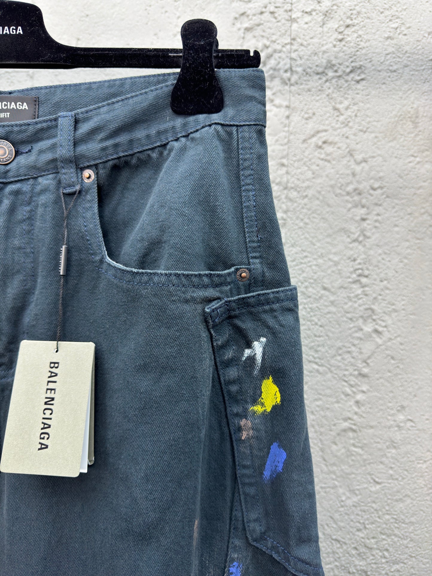 B Ink splattered jeans
