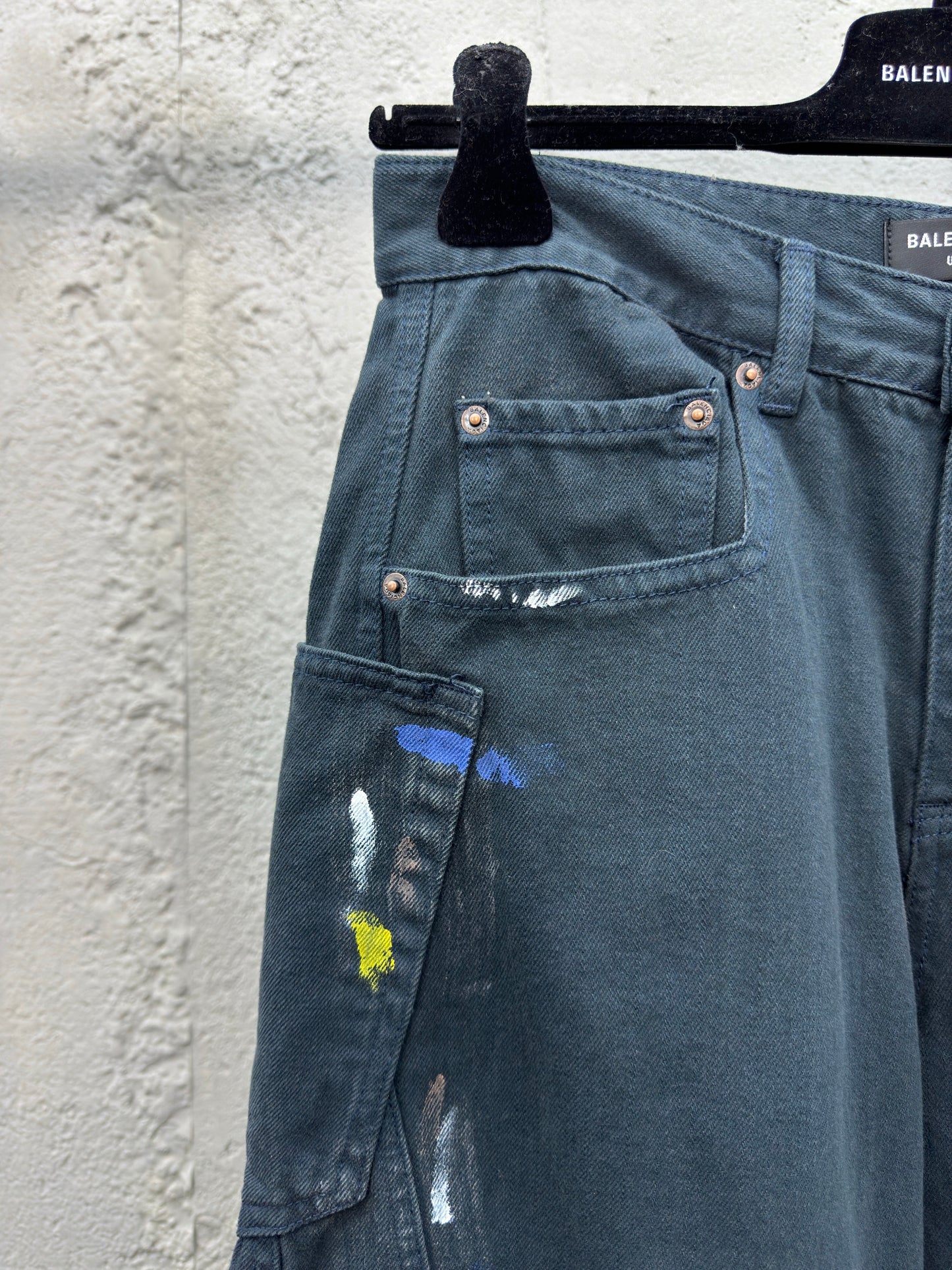 B Ink splattered jeans