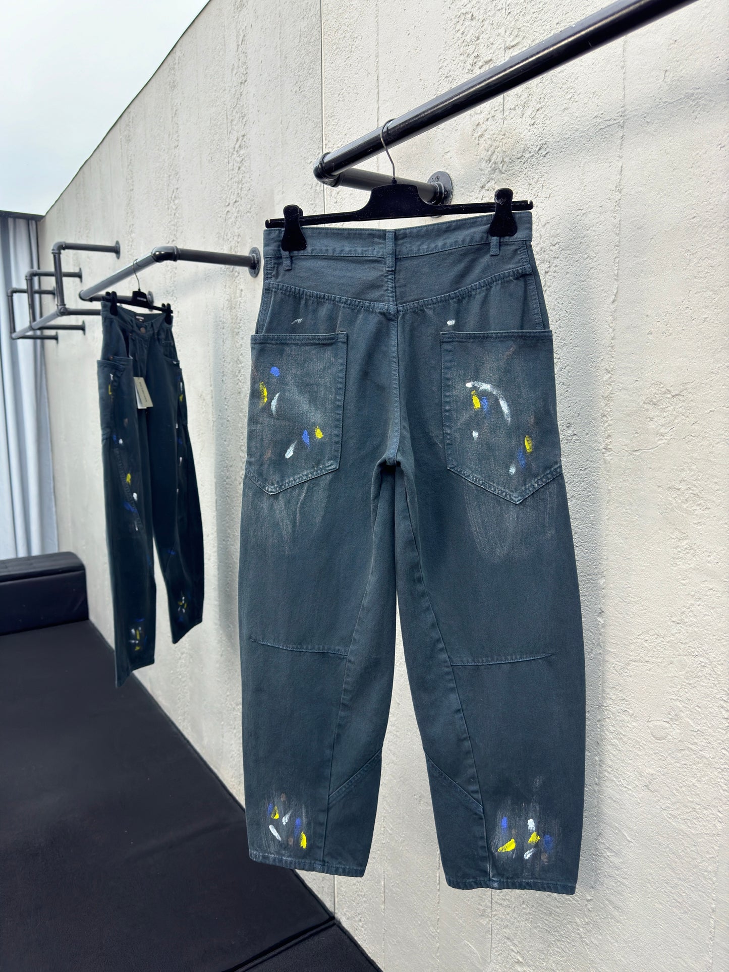 B Ink splattered jeans