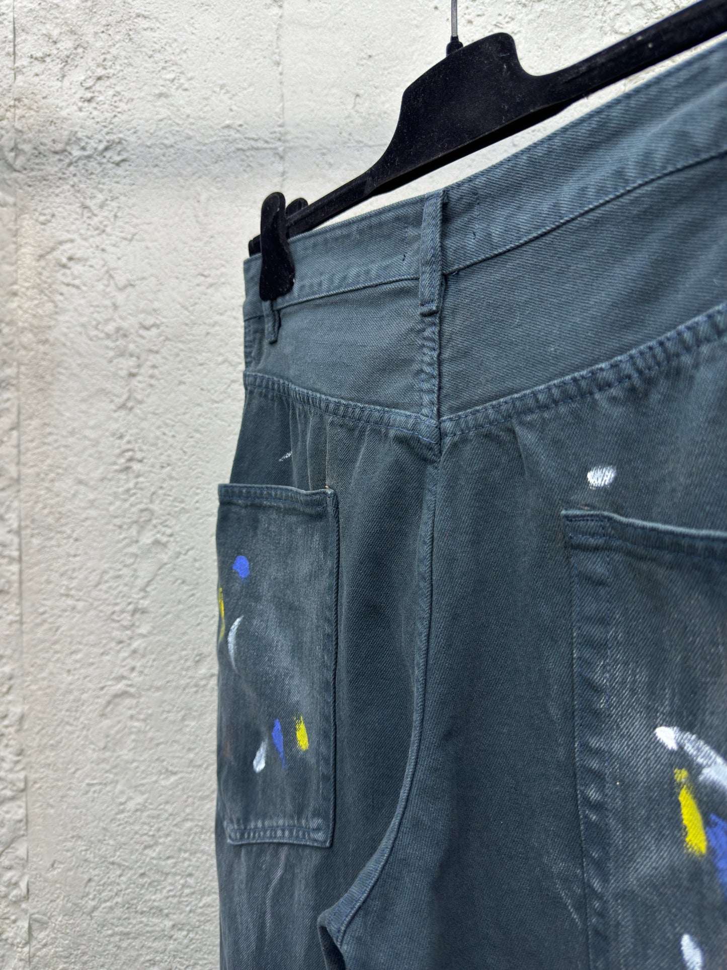 B Ink splattered jeans