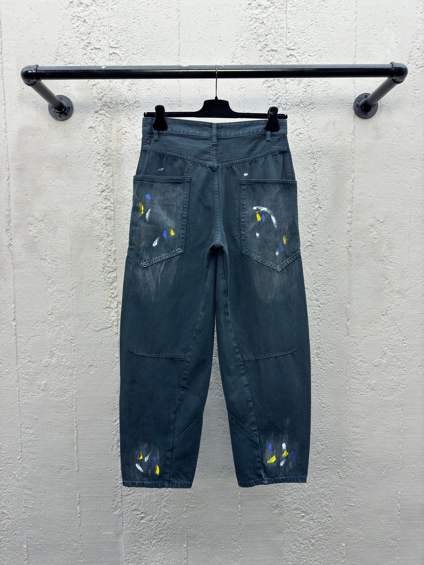 B Ink splattered jeans