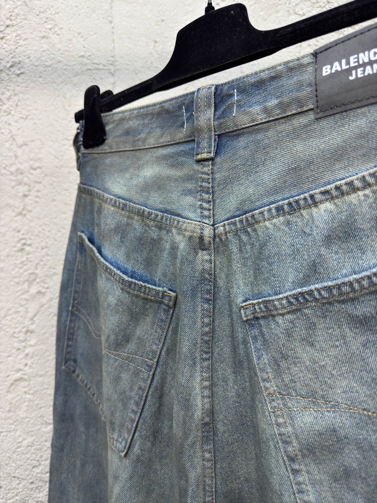 B jeans with fringe rips