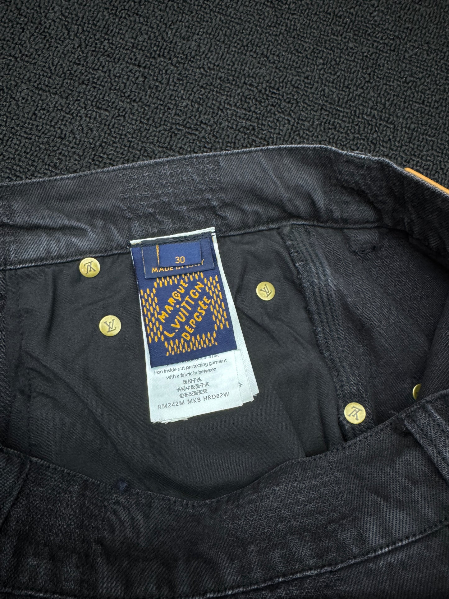 1V Checkerboard Denim Shorts