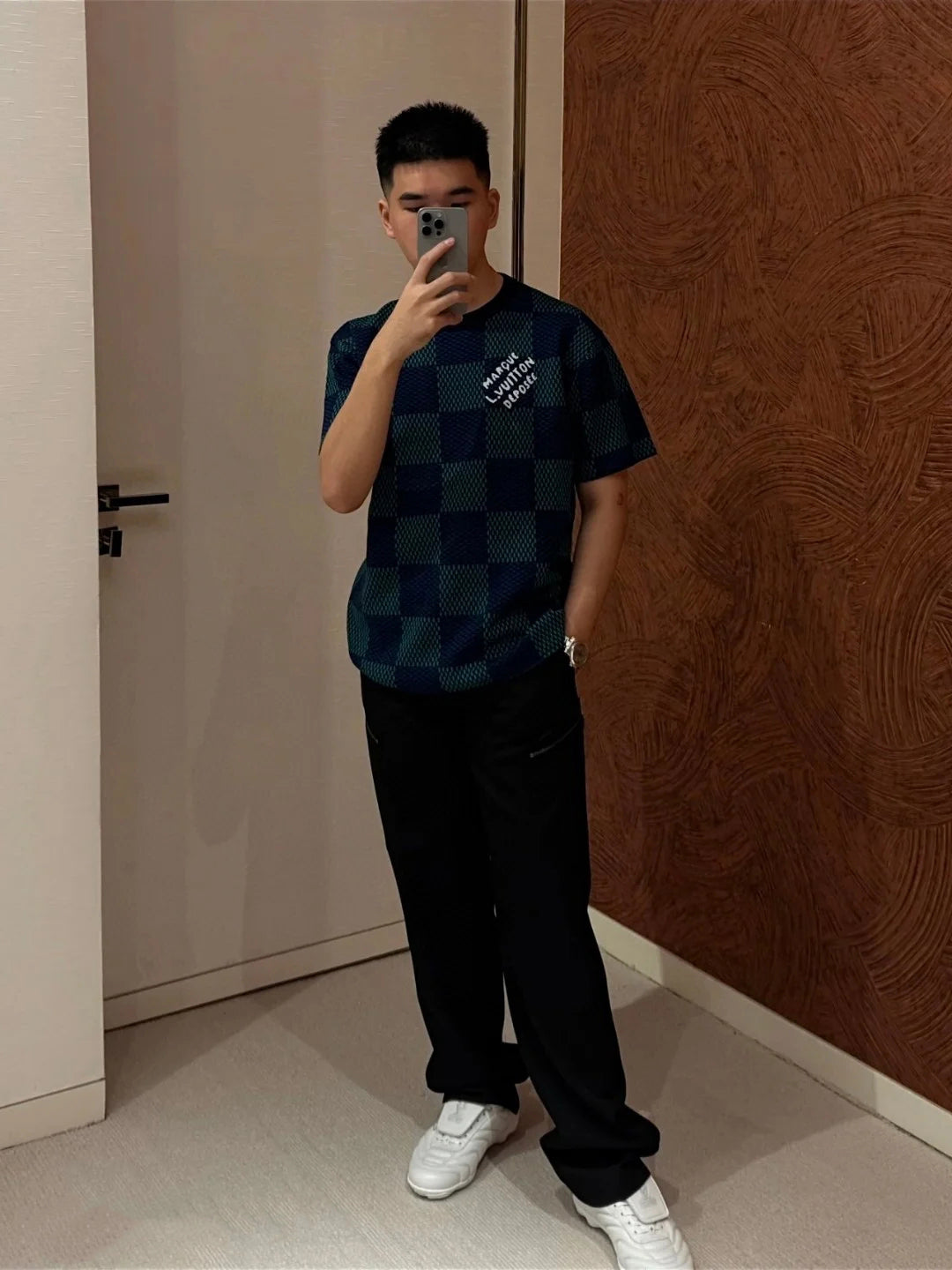 1V 25SS Checkerboard Wool Short Sleeves