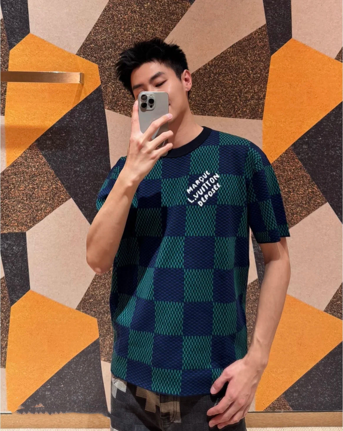 1V 25SS Checkerboard Wool Short Sleeves
