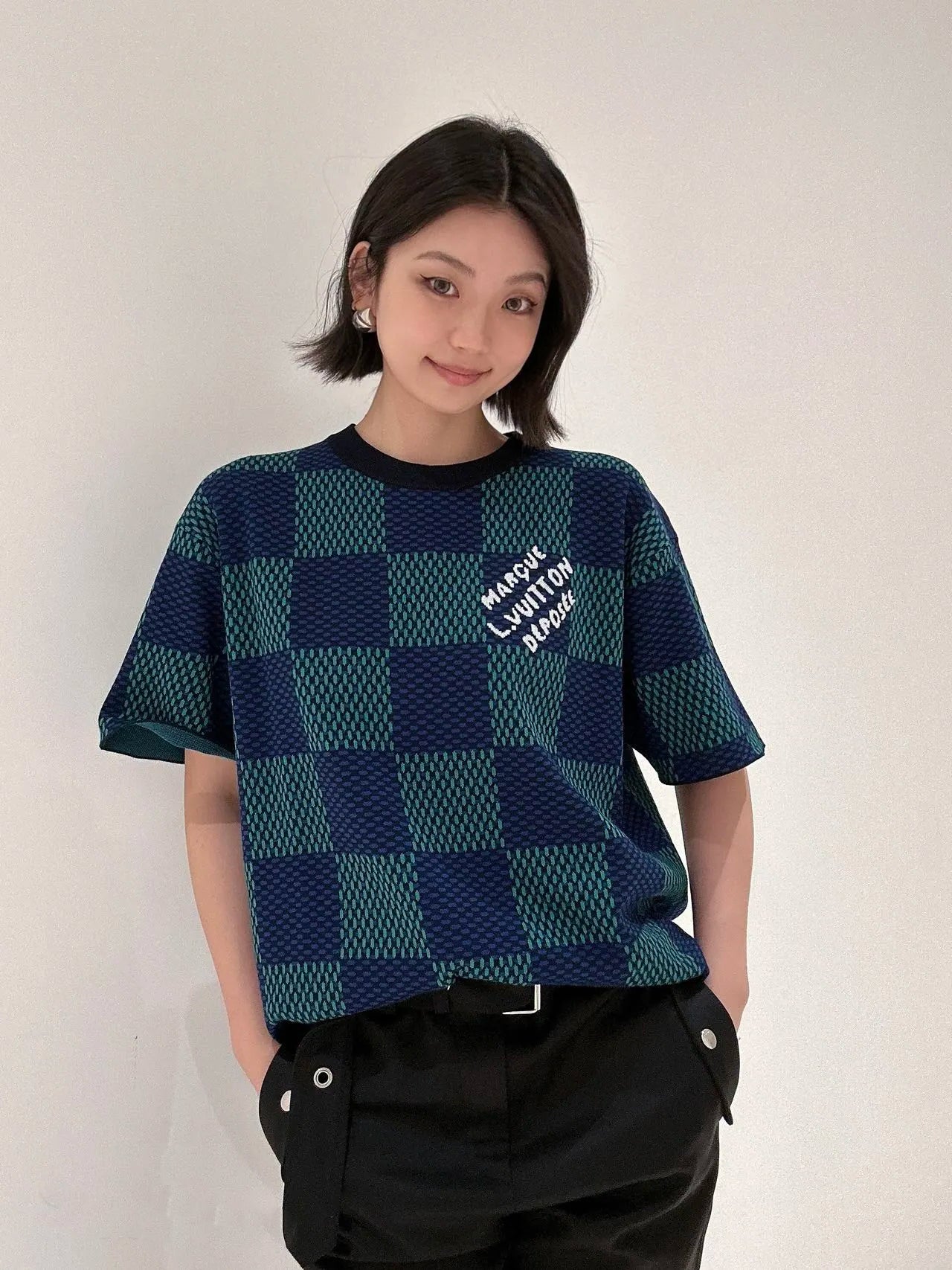 1V 25SS Checkerboard Wool Short Sleeves