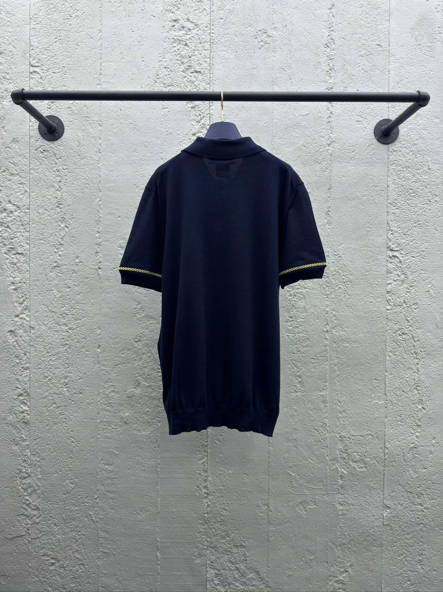 1V 25SS Gold-rimmed Embroidered Wool Polo Shirt