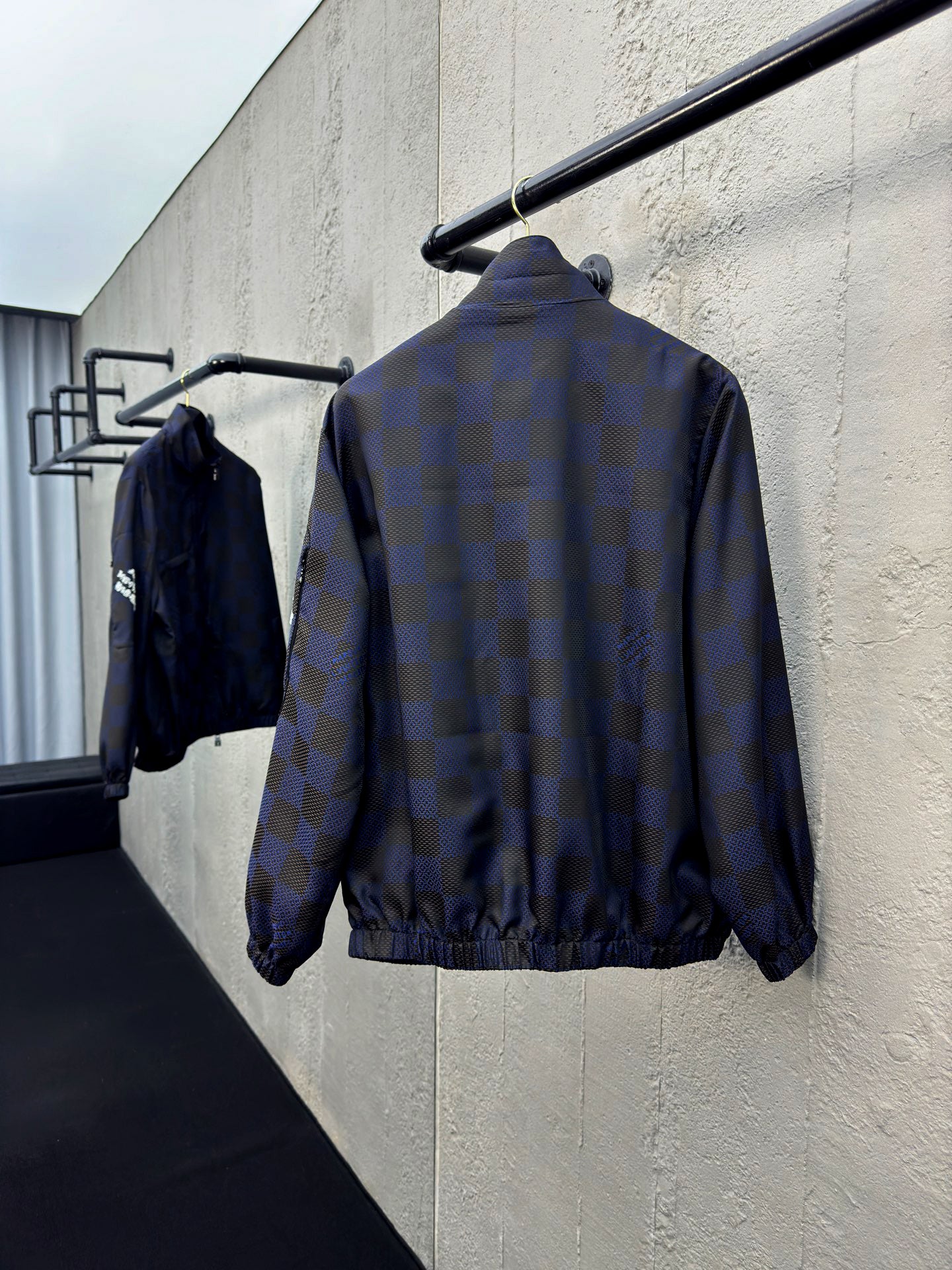 1V plaid woven jacket