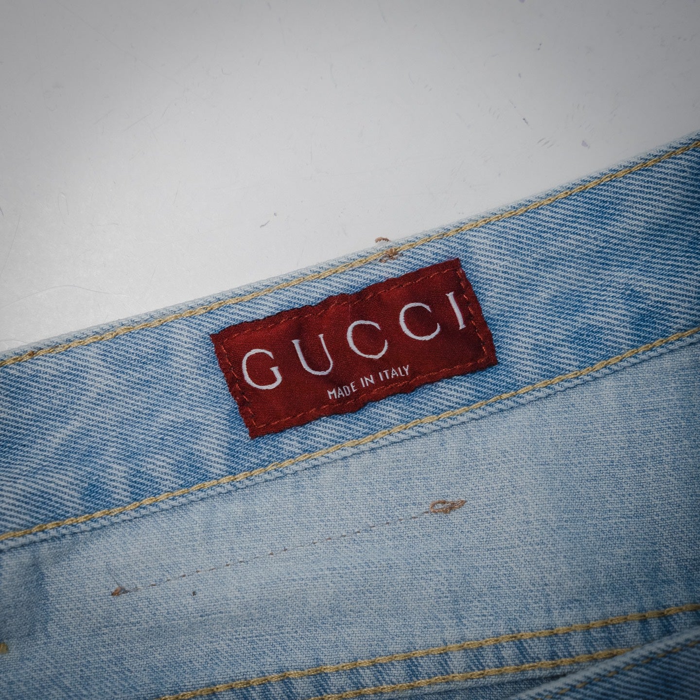 G 2025 Lasered denim shorts