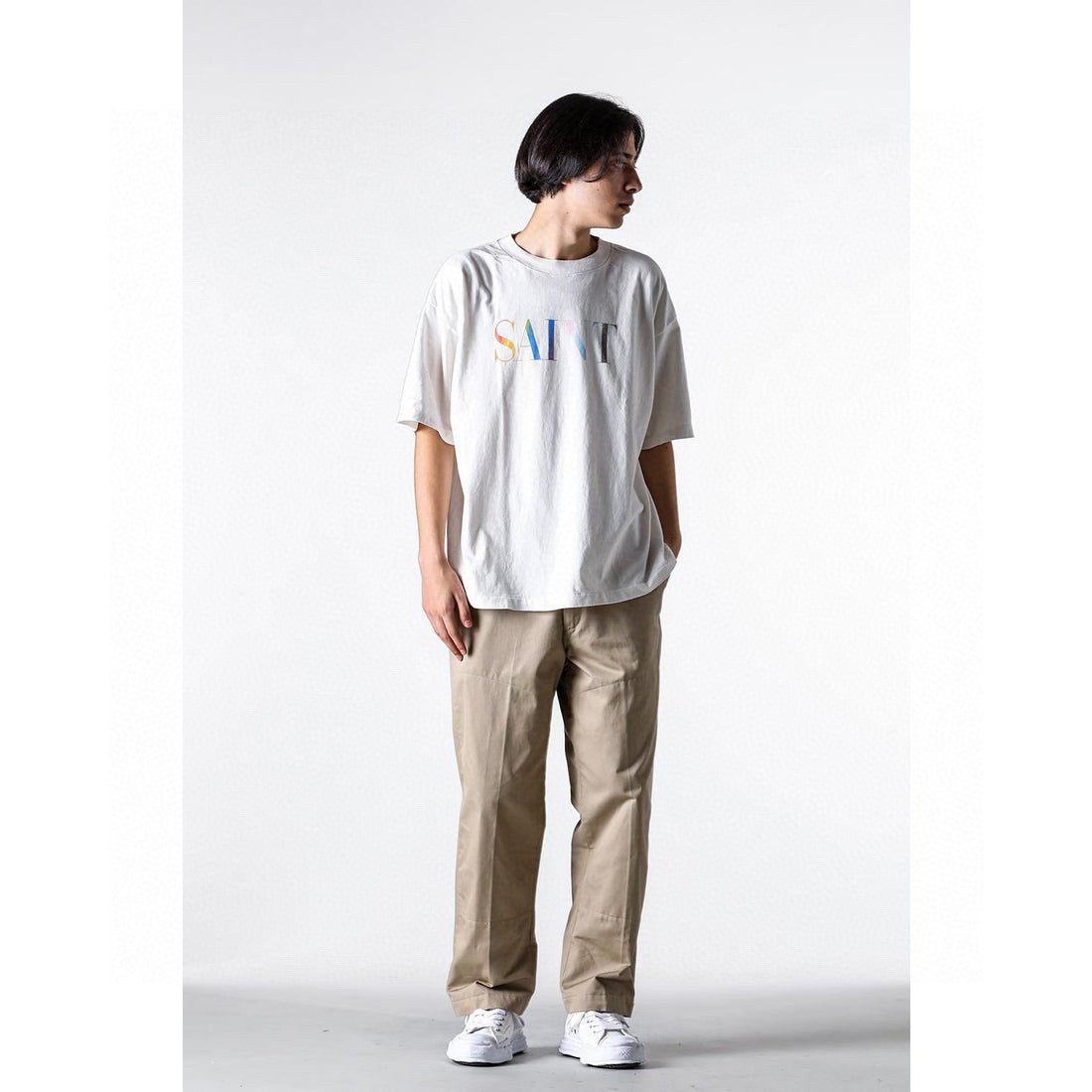 
SA 24SS Regenbogen SAIN* Buchstabenbedrucktes T-Shirt