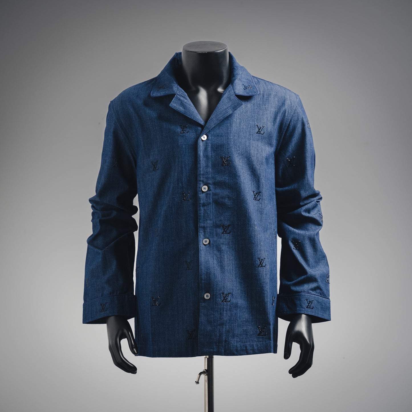 1V 24FW Rhinestone Diamond Denim Jacket  set