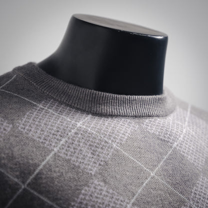1V 2024FW Diamond Check Cashmere Sweater