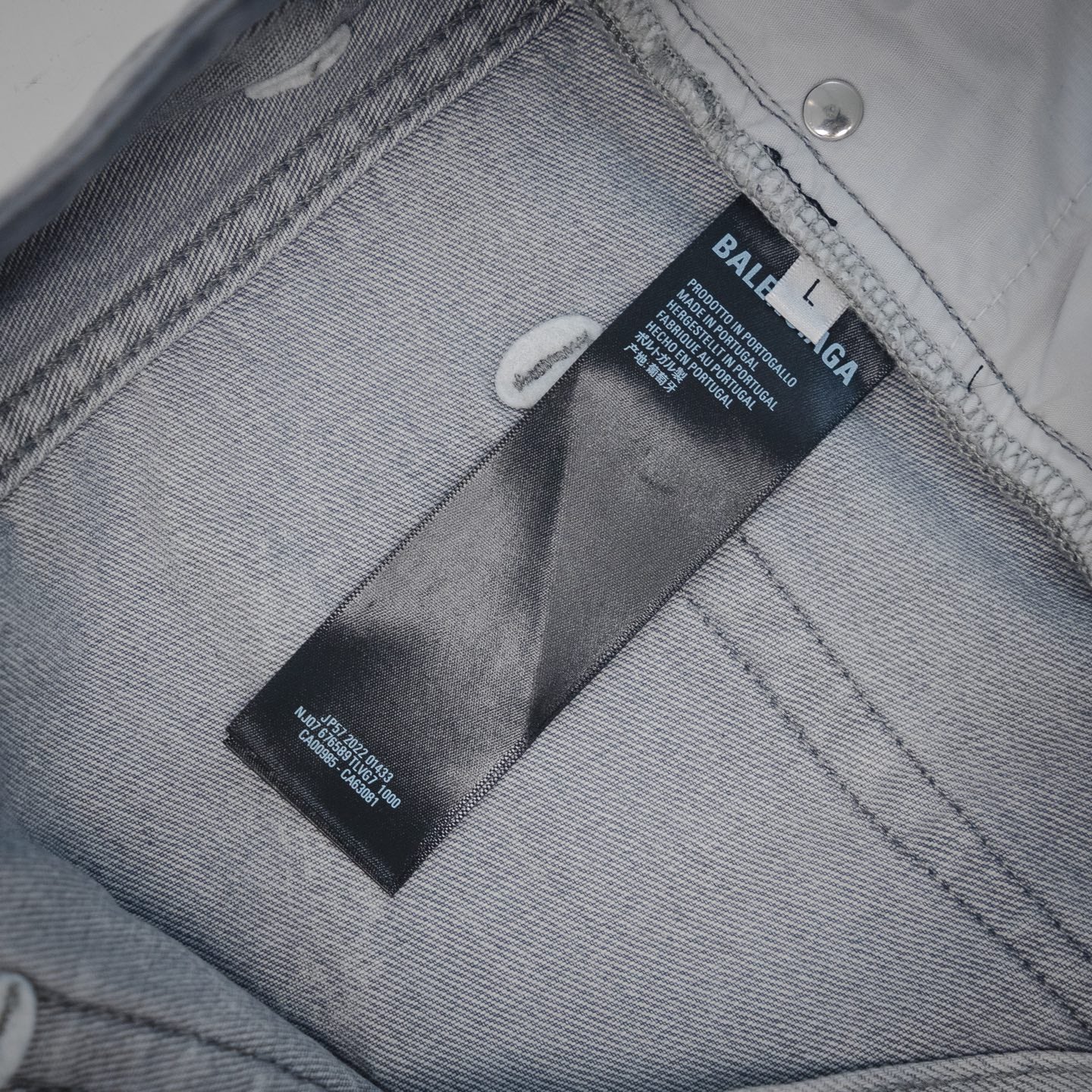 B  2025ss white wasteland waxed heavy-duty jeans