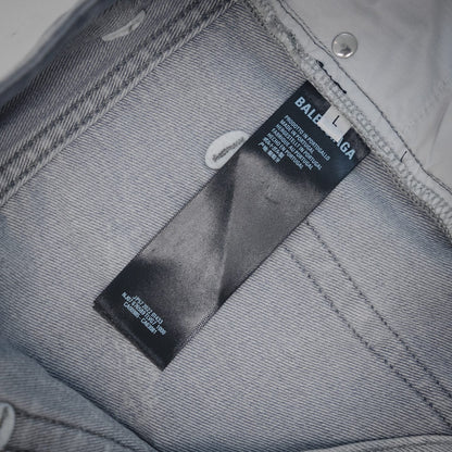 B  2025ss white wasteland waxed heavy-duty jeans