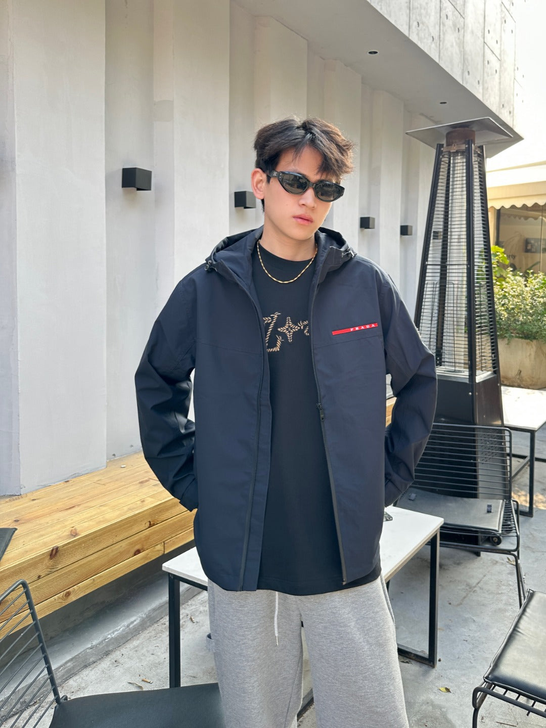
P 2025ss Winddichte Kapuzenjacke