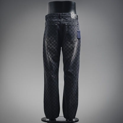 1V  24FW Gradient Checkerboard Jeans  set