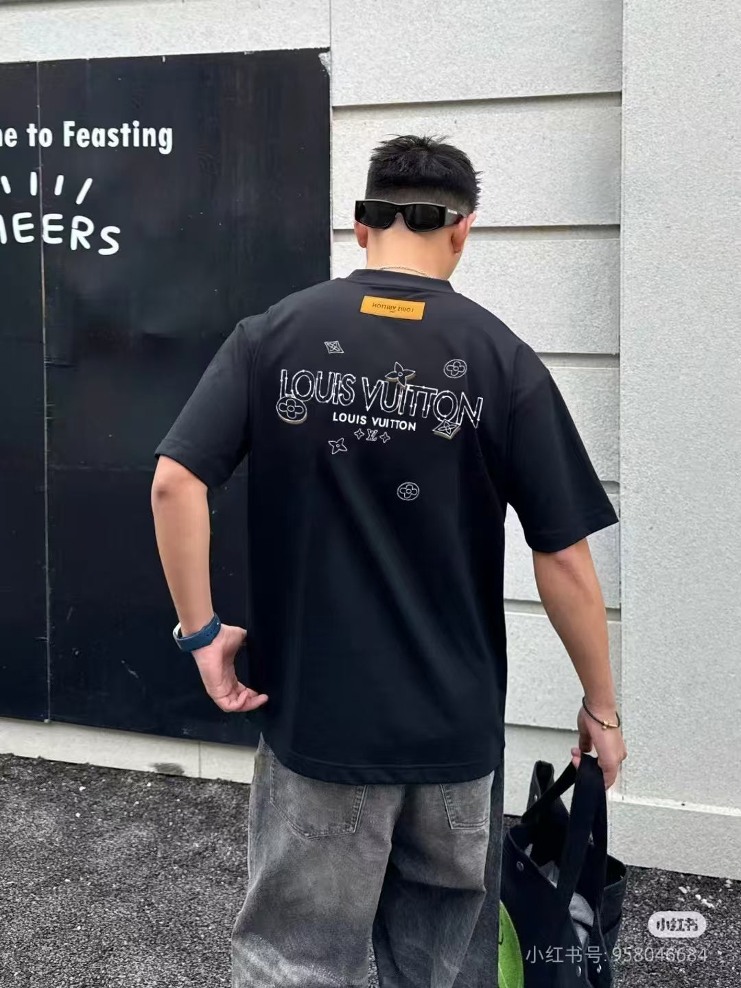 1V  25ss front and back four-leaf clover logo printed T-shirt