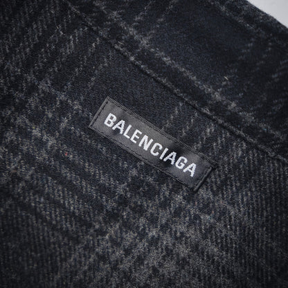 B  Wool blended plaid shirt