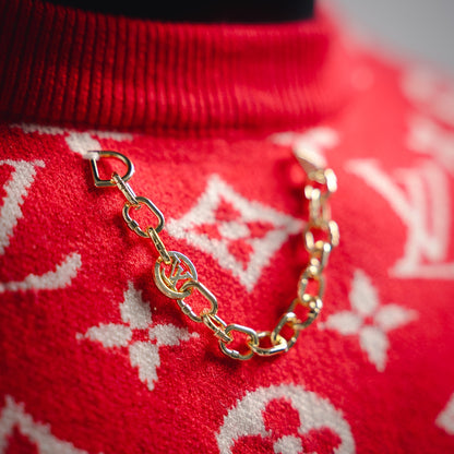 1V 24ss Chain Print Crew Neck Sweater