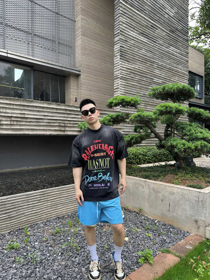 B  Printed letter t-shirt
