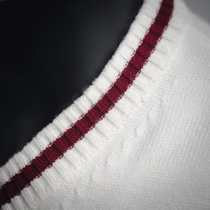 1V 2025ss Embroidered Badge Knitted Vest