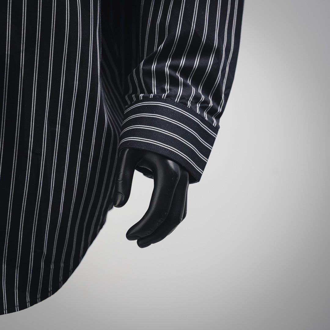 B  25ss printed striped shirt