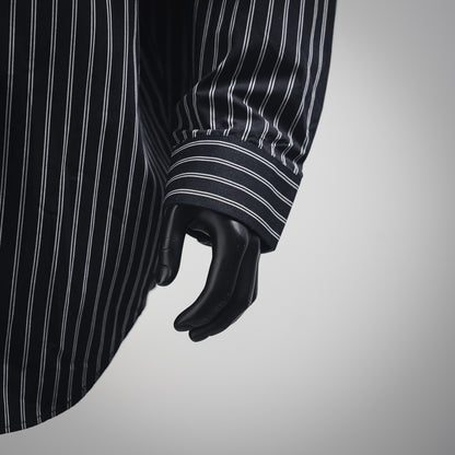B  25ss printed striped shirt