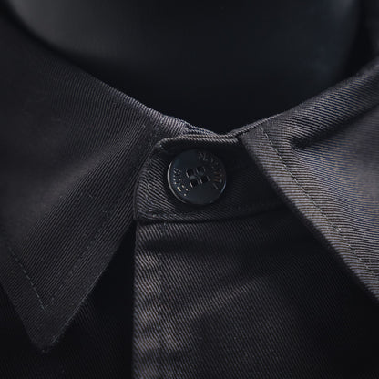 1V Black flocked patchwork shirt Set