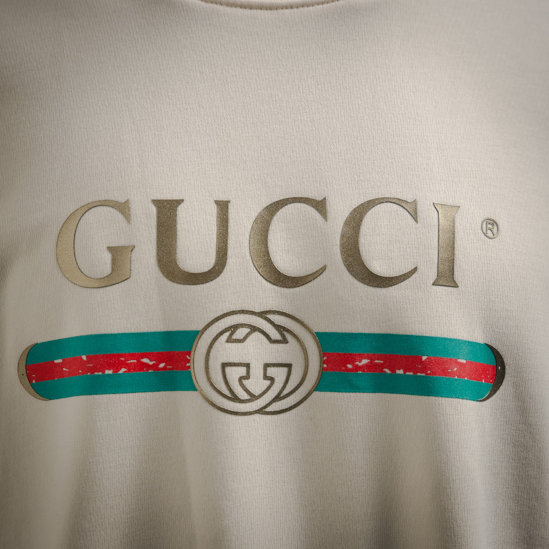 
G Bedrucktes Rundhals-Pullover-Sweatshirt
