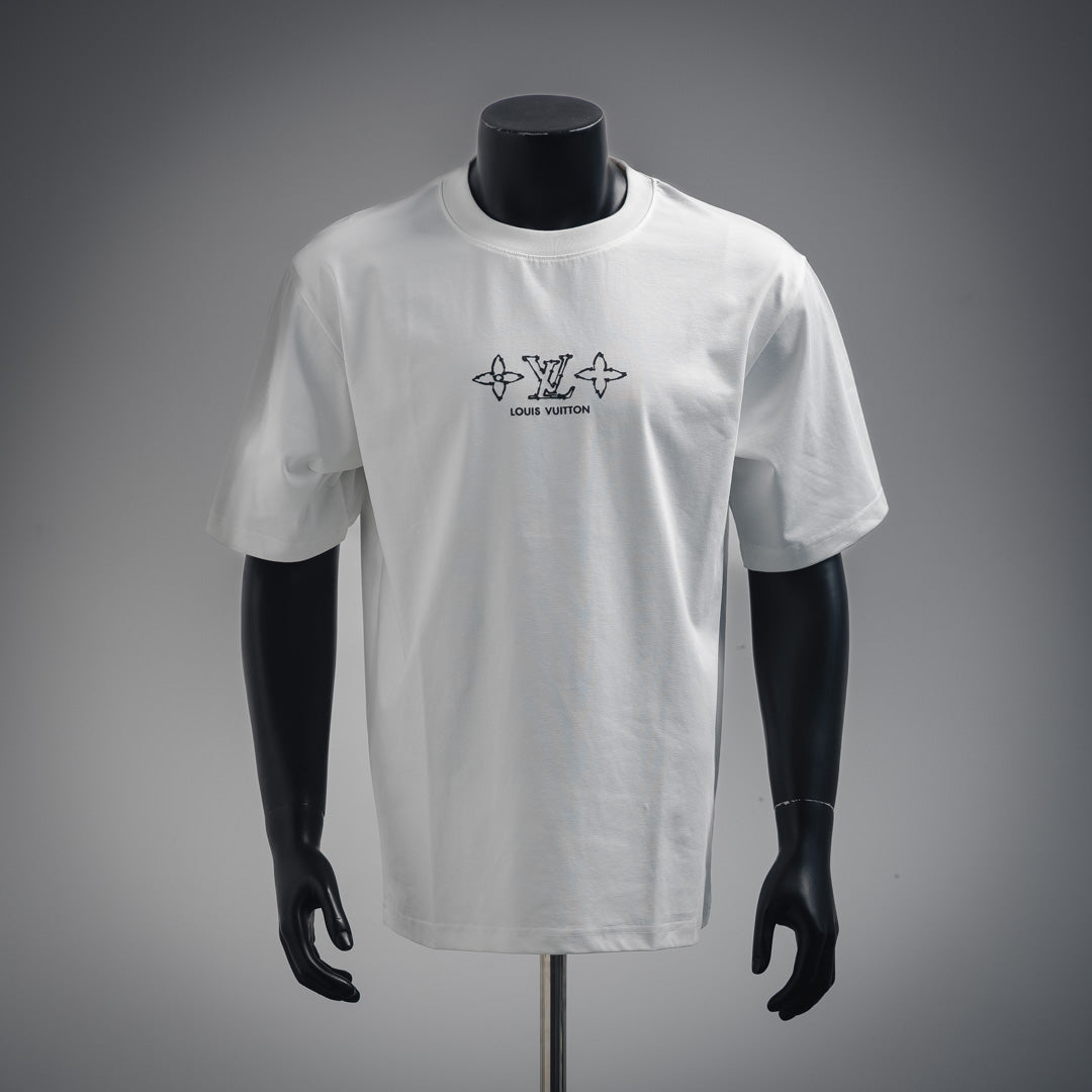 1V  25ss front and back four-leaf clover logo printed T-shirt