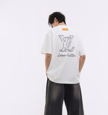 1V  Classic Chain Embroidered T-shirt