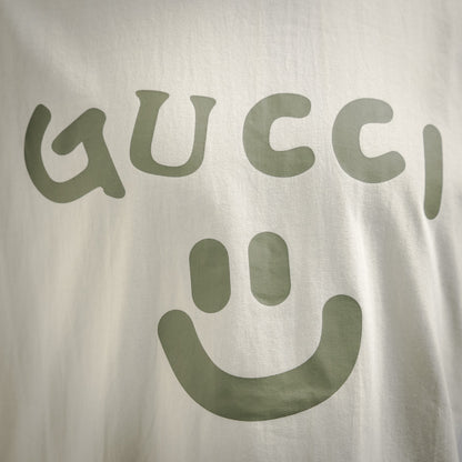 G Smiley Gesicht bedrucktes T-Shirt 