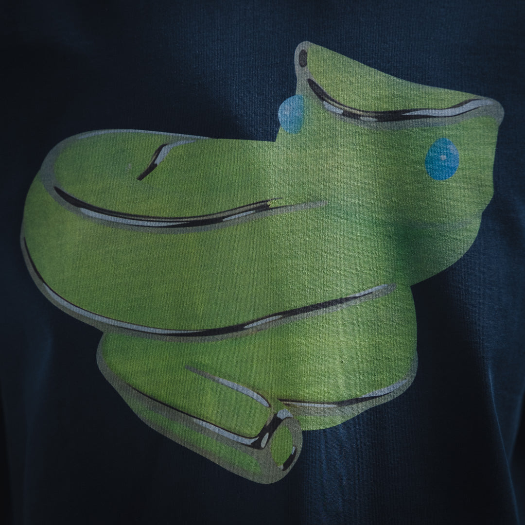 Le 2025ss fluoreszierendes T-Shirt mit Schlangenmuster 