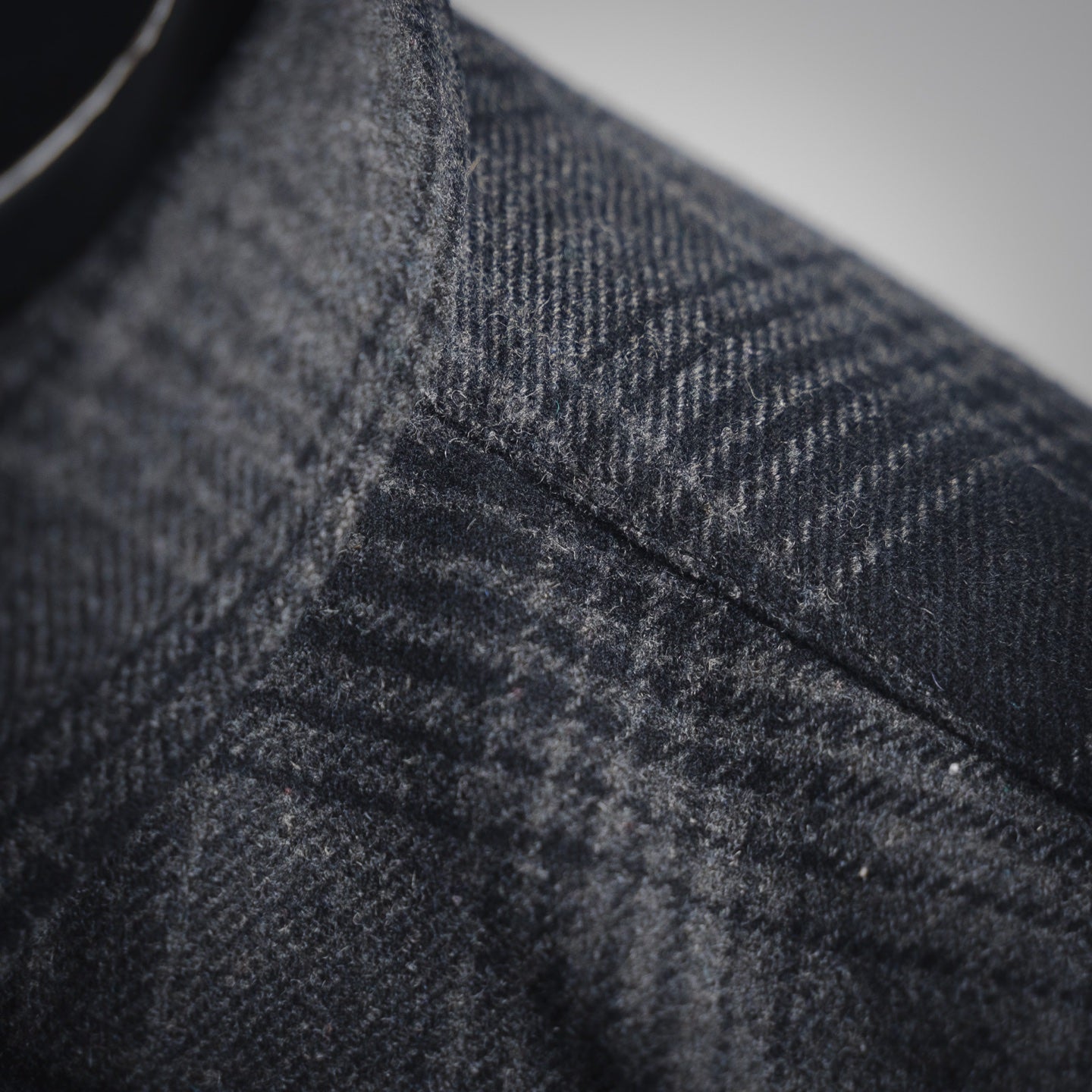 B  Wool blended plaid shirt