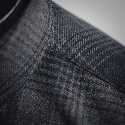 B  Wool blended plaid shirt