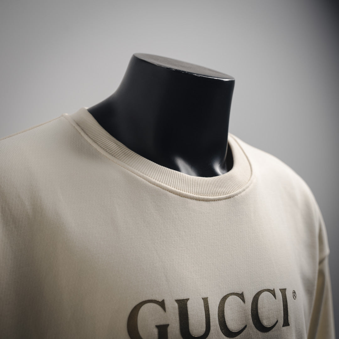 
G Bedrucktes Rundhals-Pullover-Sweatshirt