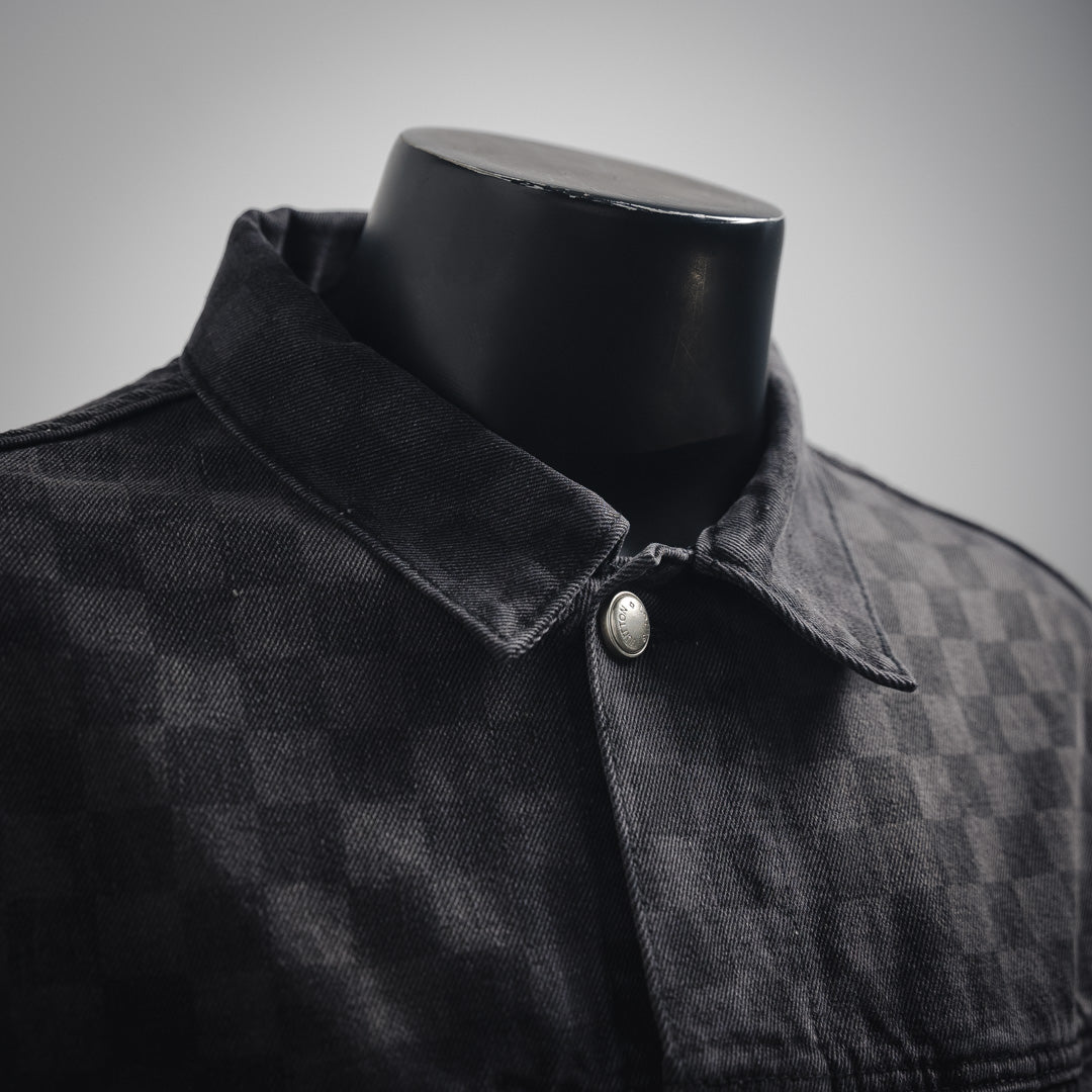 1V 24FW Gradient Checkerboard Denim Jacket  set
