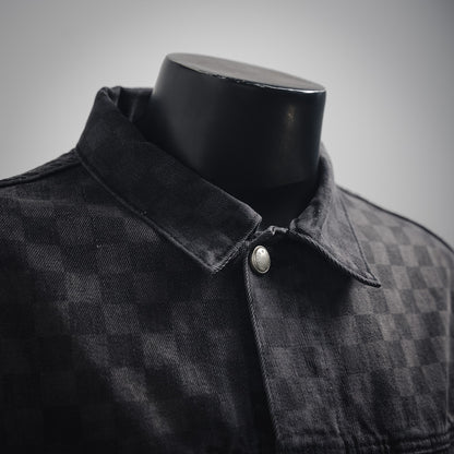 1V 24FW Gradient Checkerboard Denim Jacket  set